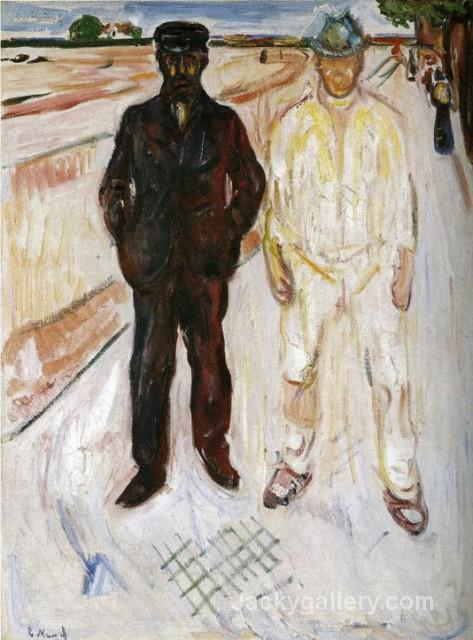 Mason and Mechanic by Edvard Munch paintings reproduction